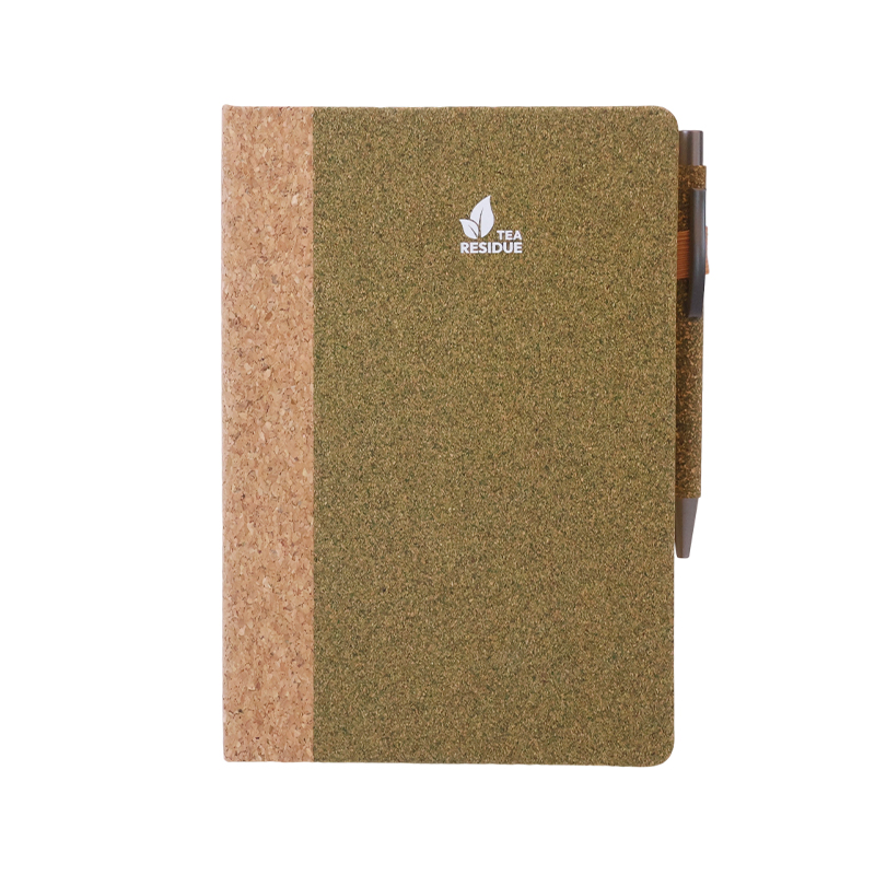 TNB749-Green tea residue cork notebook