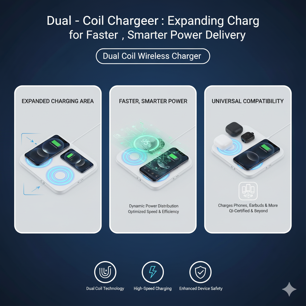 Dual Coil Wireless Charger: Expanding Charging Area for Faster, Smarter Power Delivery