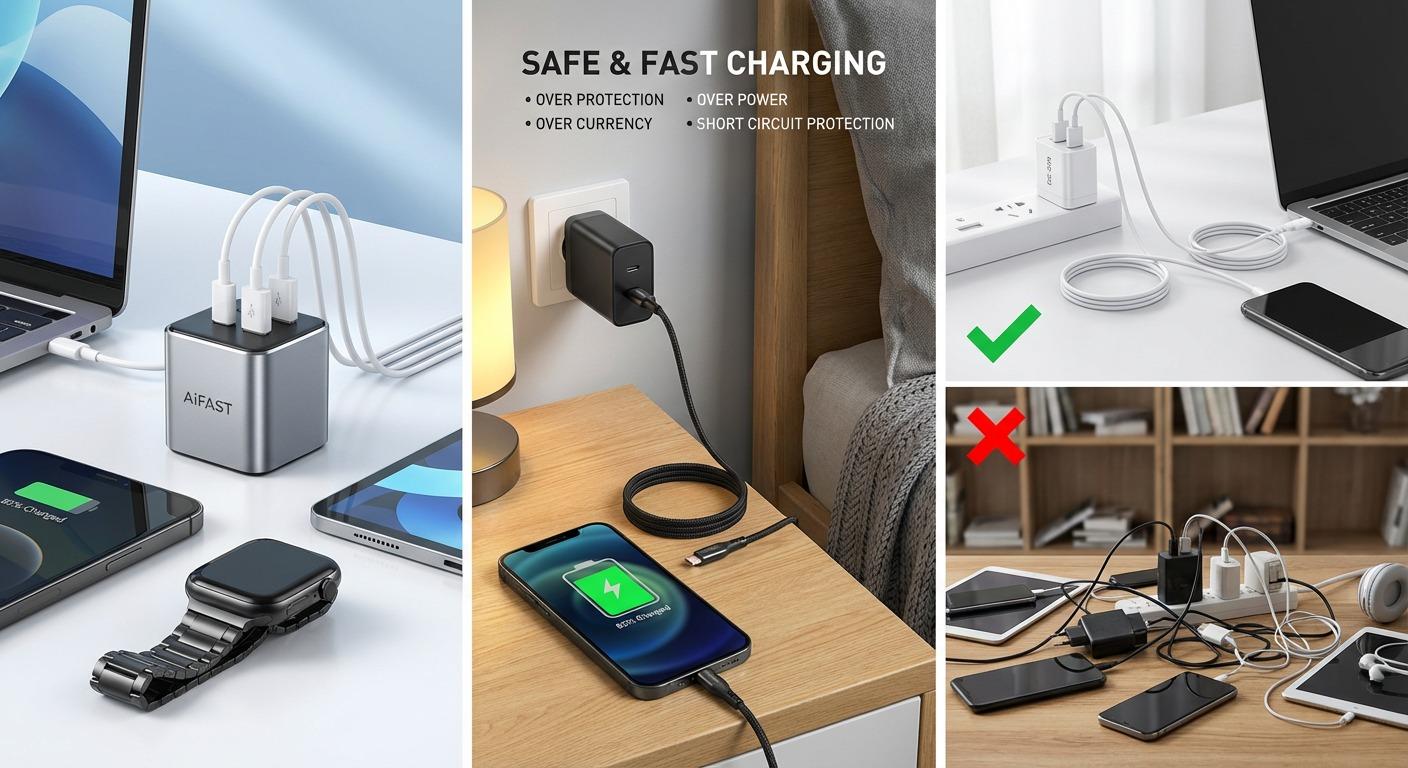 gan charger, 65w charger, retractable USB charger, portable gan charger, 65w PD charger, travel charger 65w