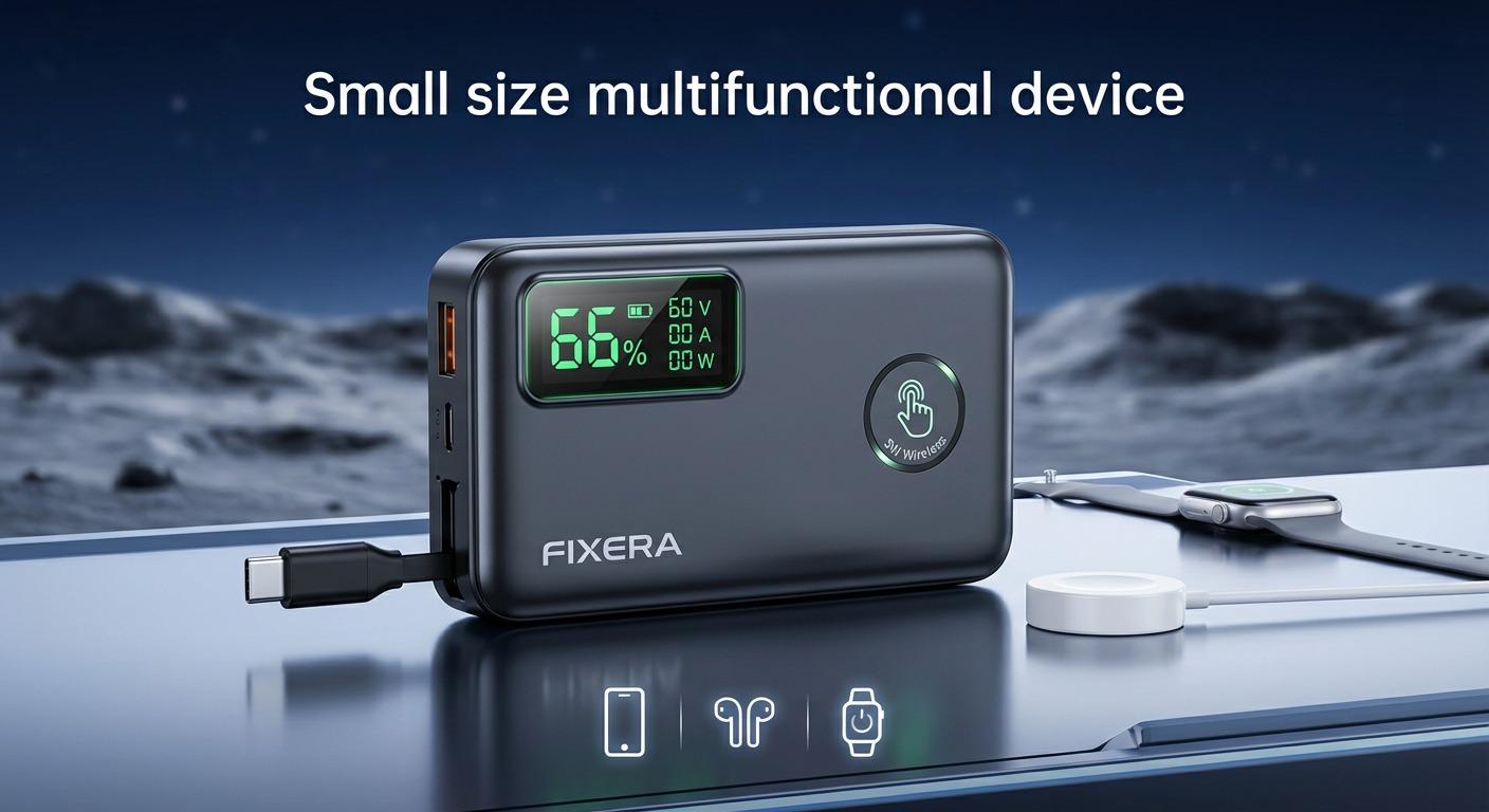 55W パワーバンク、引き込み式ケーブル パワーバンク、TFT スクリーン パワーバンク、急速充電パワーバンク、引き込み式ケーブル付きパワーバンク