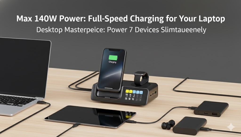 desktop charger for laptop,ipad,cellphone and airpod