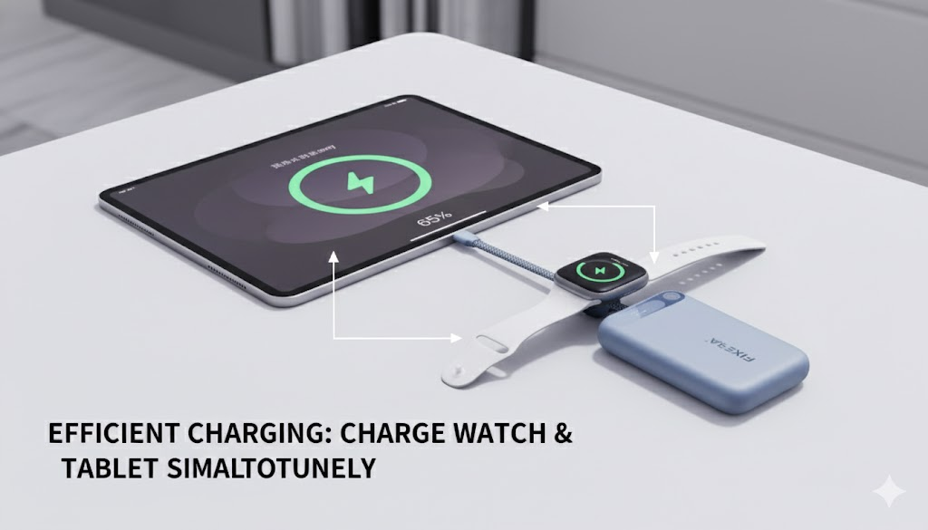 FIXERA CHARGING ipad and iwatch same time power bank