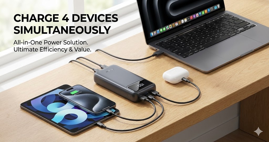 Многопортовый портативный зарядный модуль для быстрой зарядки