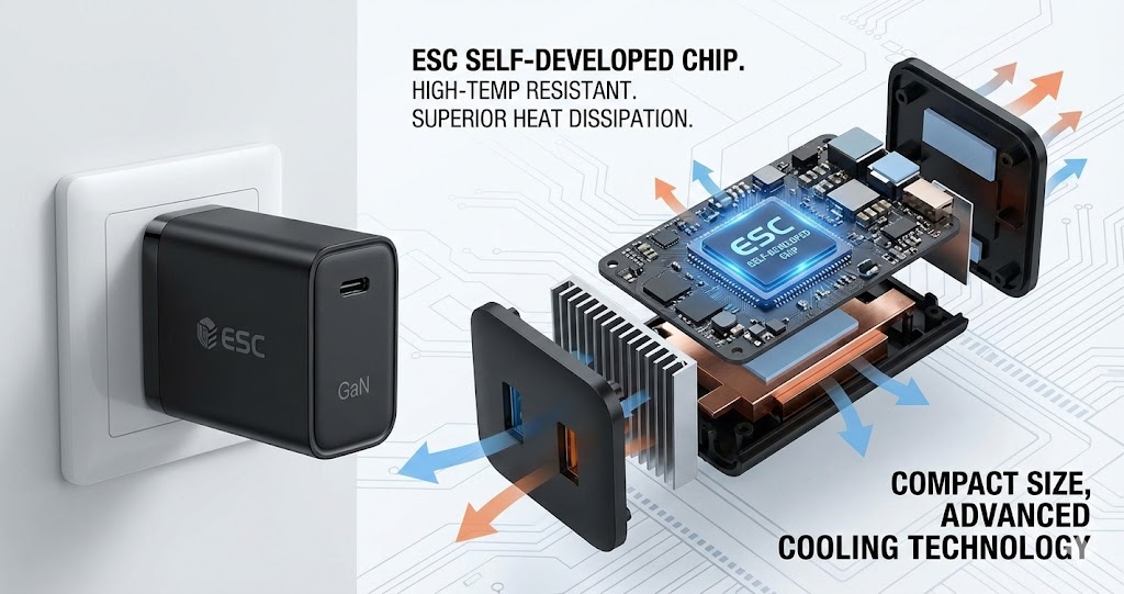 мини-зарядное устройство GAN, портативный сетевой адаптер