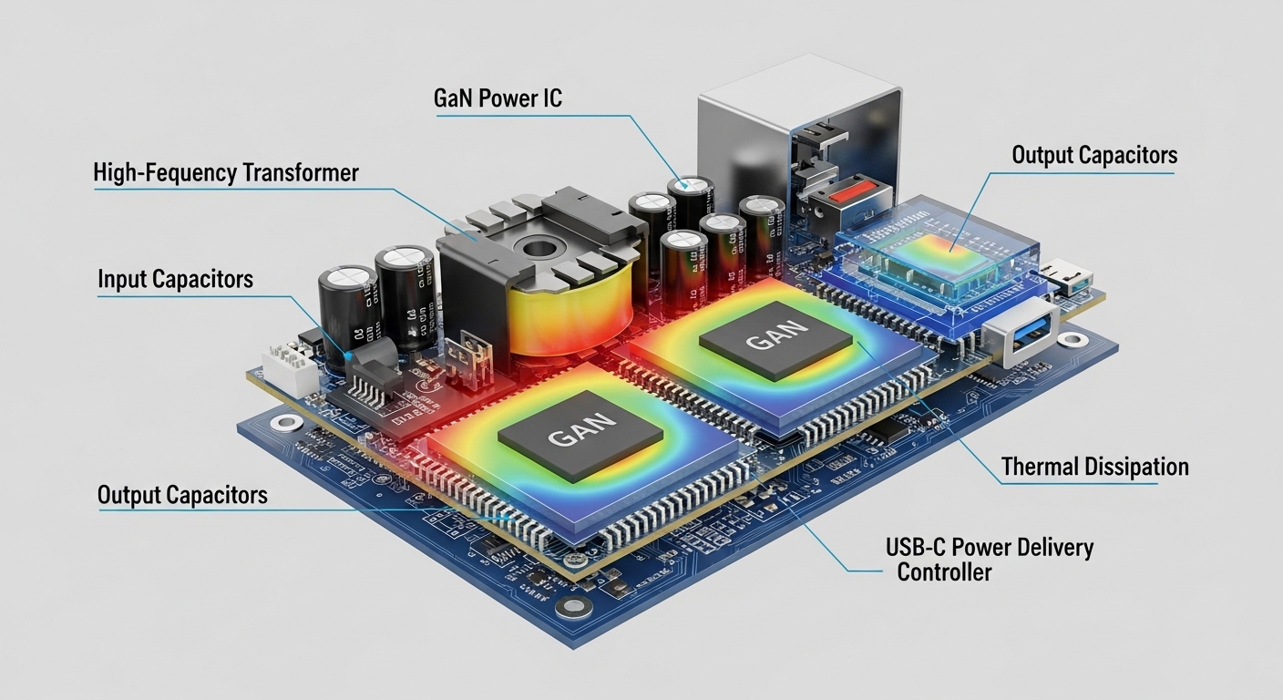 GaN USB-C charger PCB