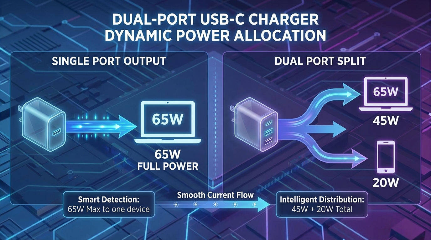 双端口 USB-C 充电器