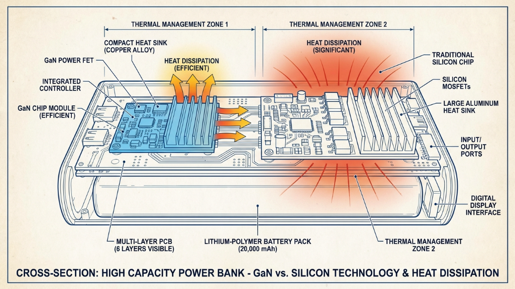 high capacity power bank internal structure