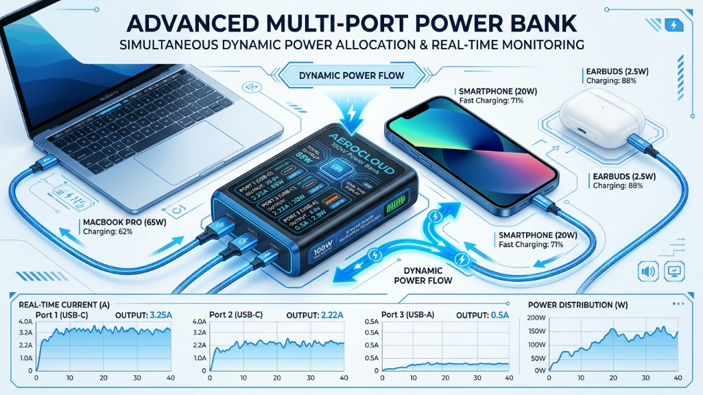 Akıllı Güç Bölme Çoklu Bağlantı Noktalı Şarj Şeması
