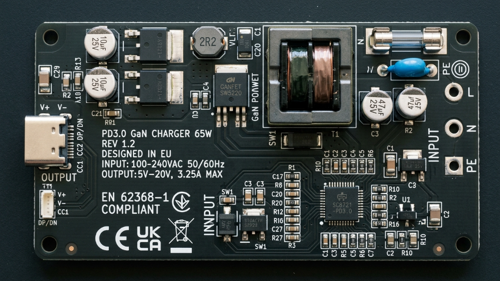 PD3.0 GaN充電器のPCBレイアウト.png
