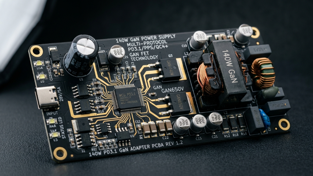 Placa PCBA multiprotocolo de 140 W con componentes GaN.png