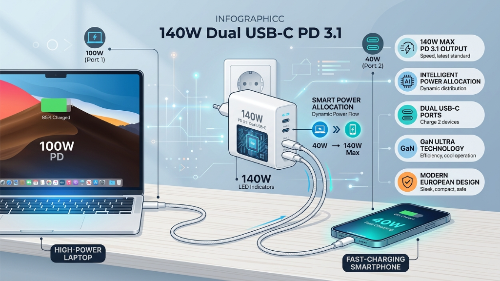 多端口 USB-C PD 充电器