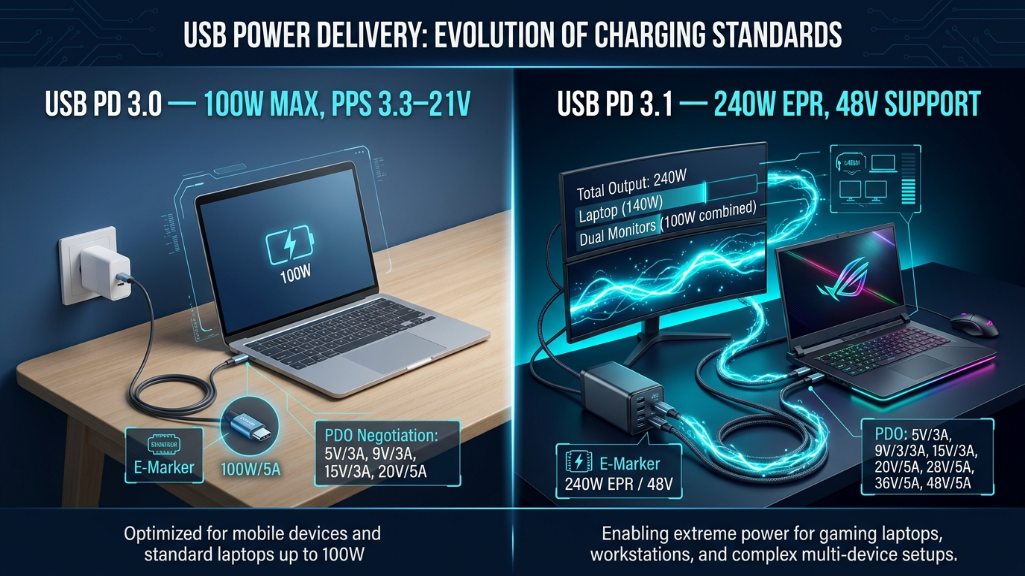 ¿Cuál es el límite de potencia de PD3.0? La verdad sobre los 100 W que todo comprador debe conocer.