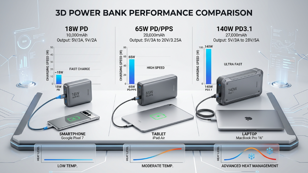急速充電対応モバイルバッテリー（ワット）