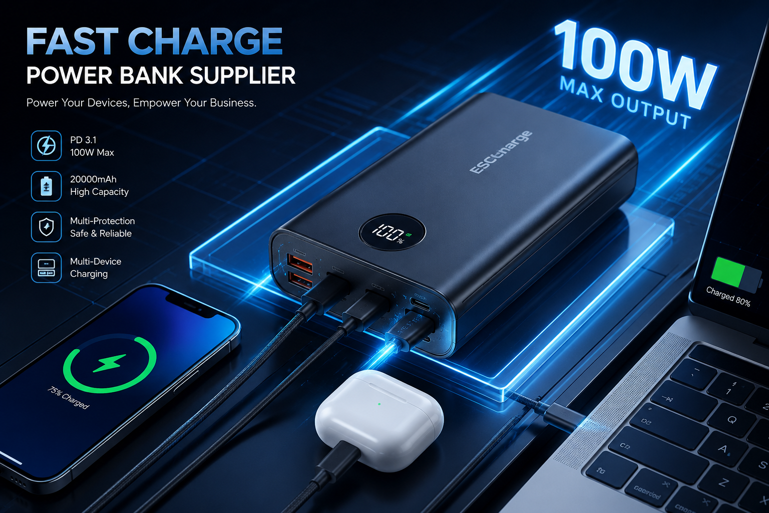 nhà cung cấp pin dự phòng sạc nhanh
