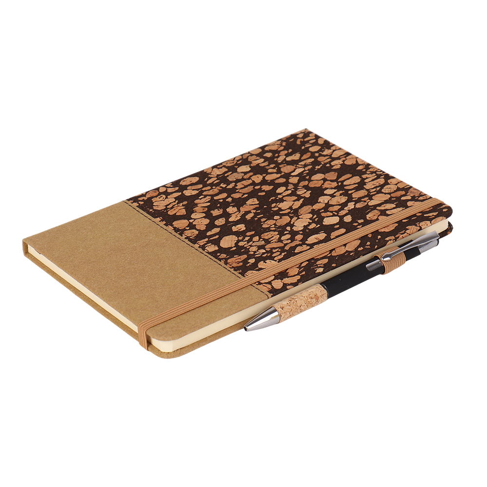 A5 hardcover notebook with coffee ground and kraft paper cover