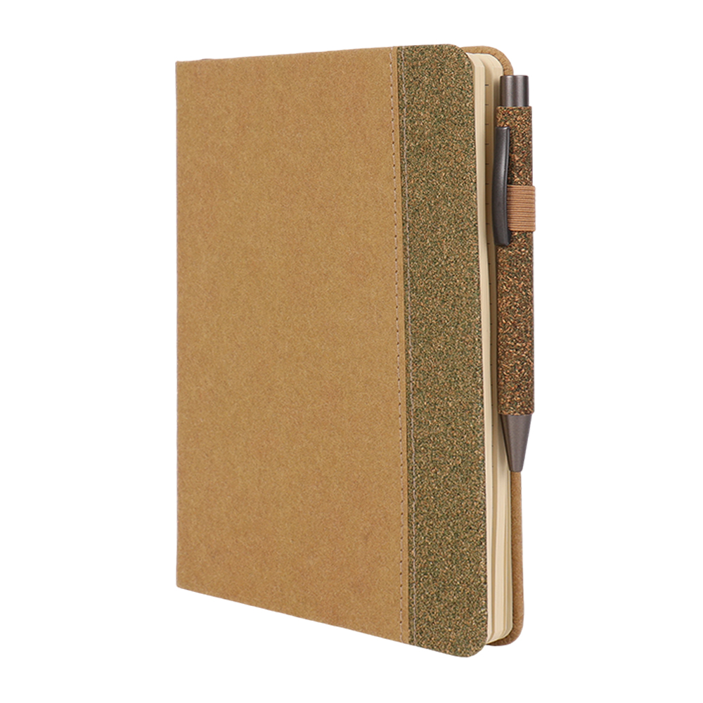A5 hardcover notebook made with kraft paper and green tea residue material