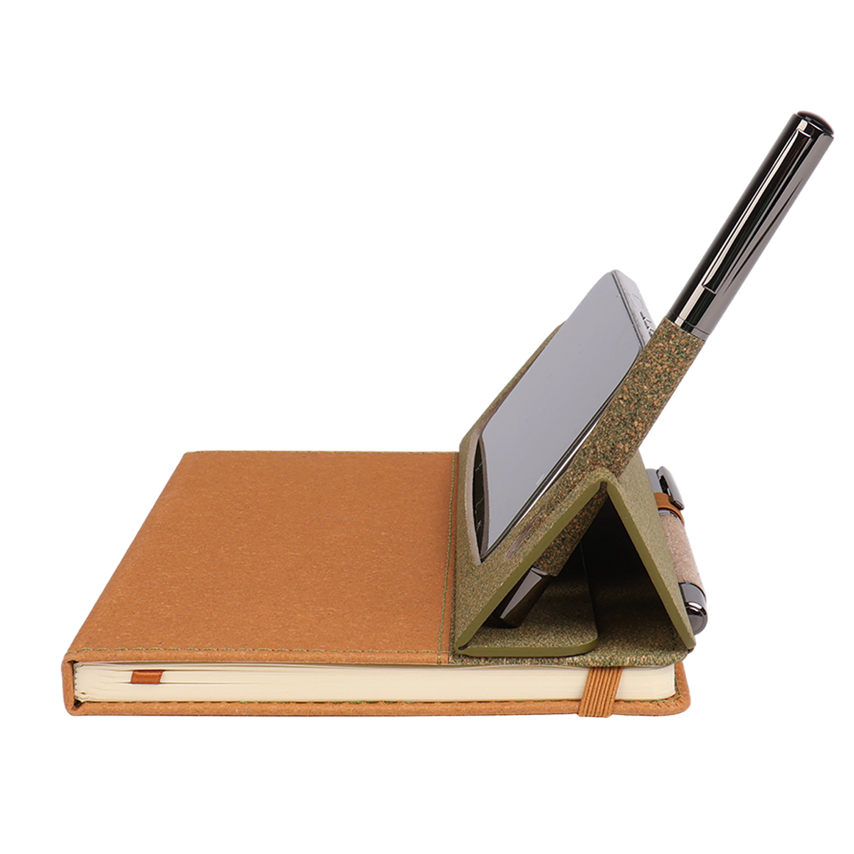 Magnetic folding A5 stand notebook with tea residue material cover