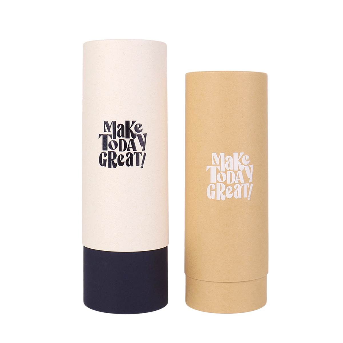 Cylindrical paper tube packaging for water bottle in kraft material