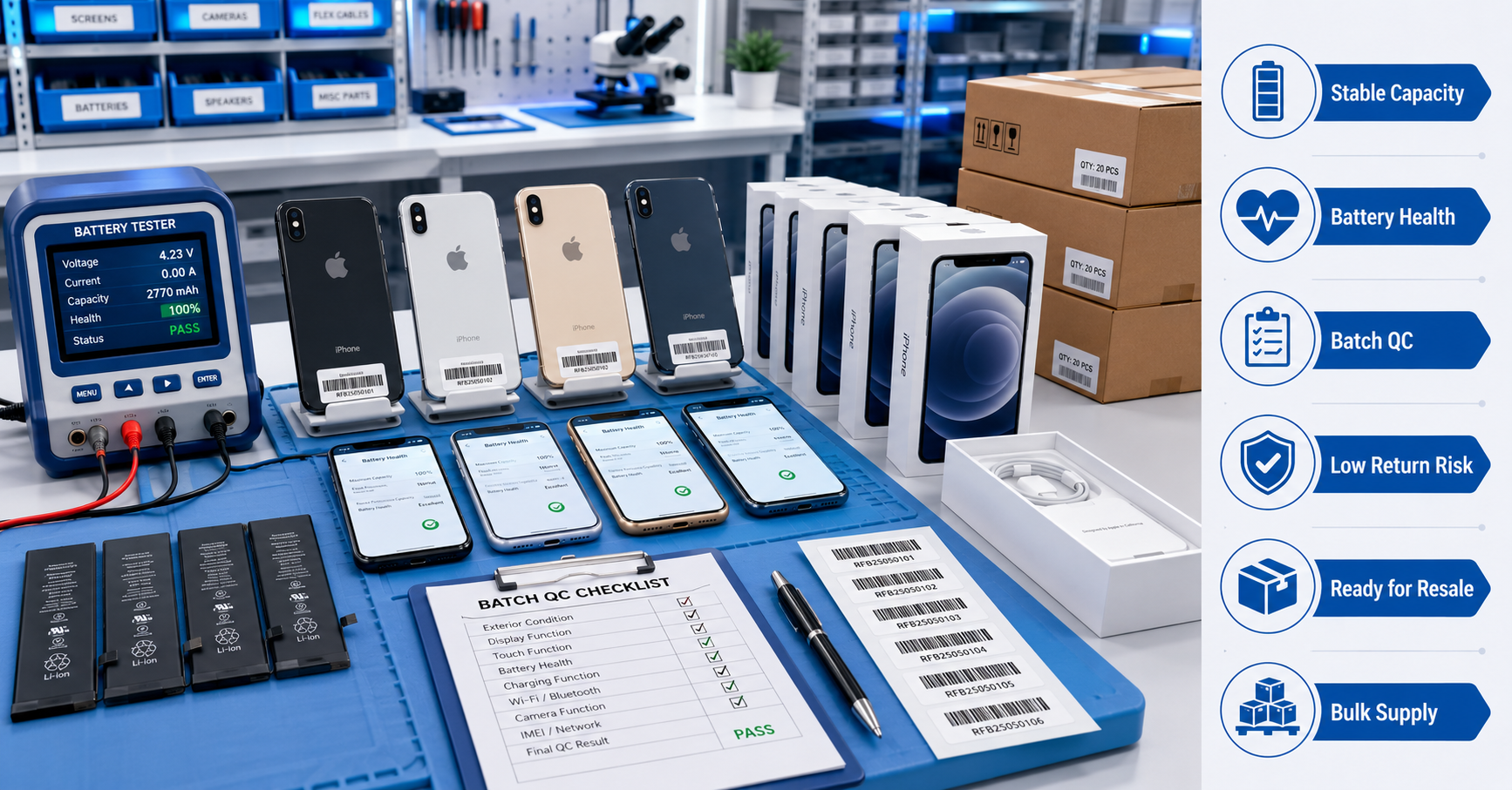 iPhone refurbishment battery supplier