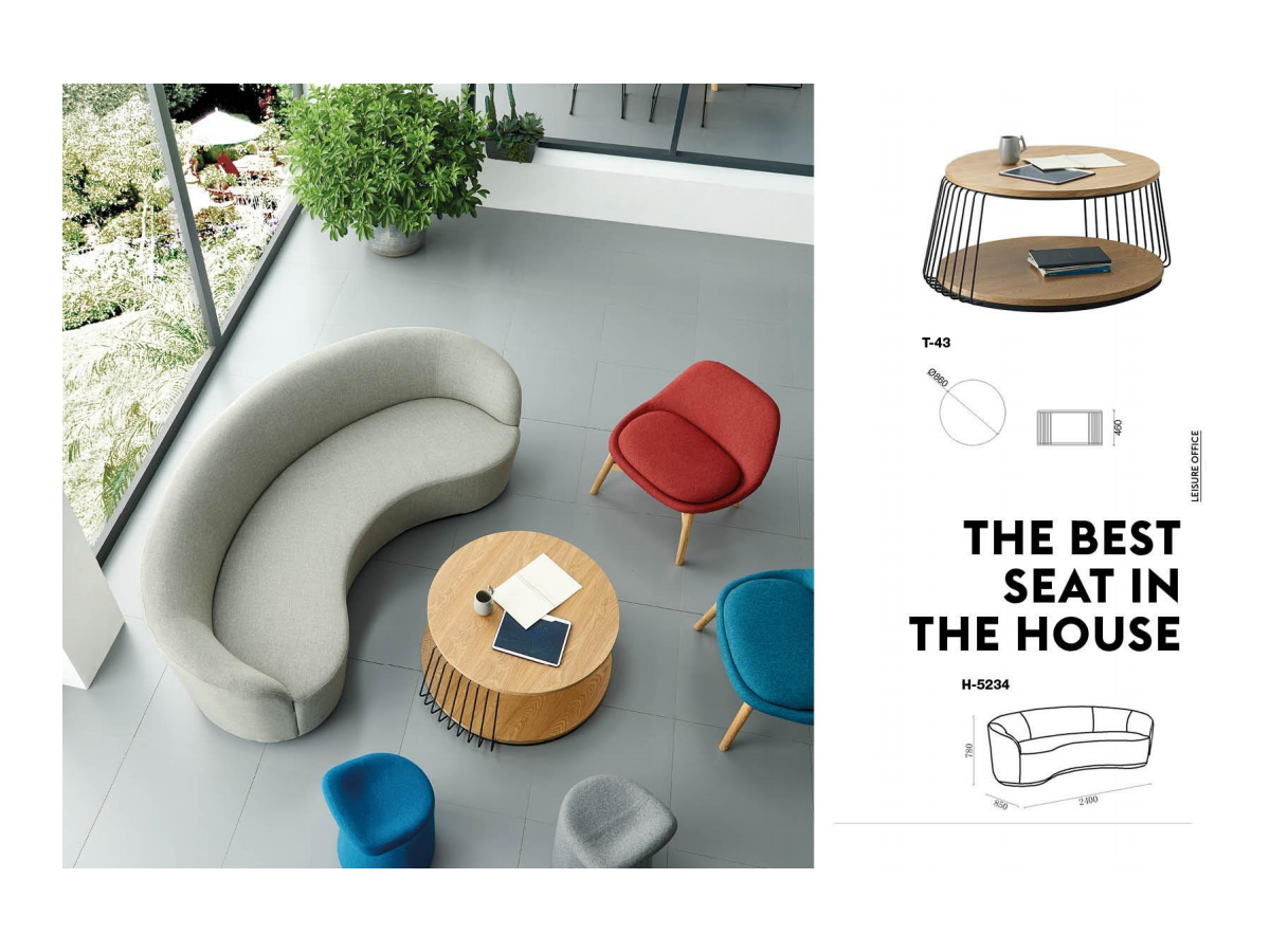 Sofá modular para asientos comerciales flexibles