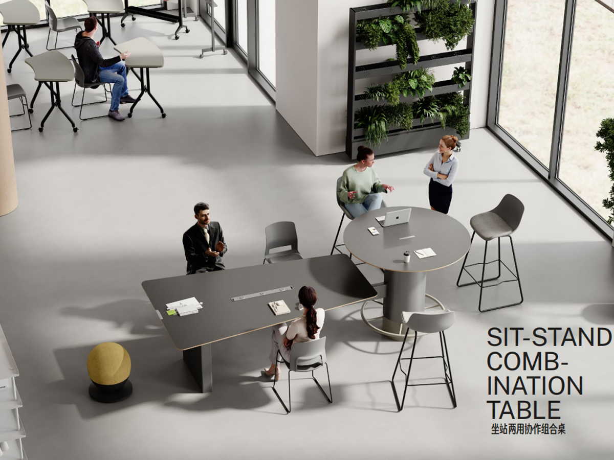Modern Meeting Desk with Integrated Display Panel
