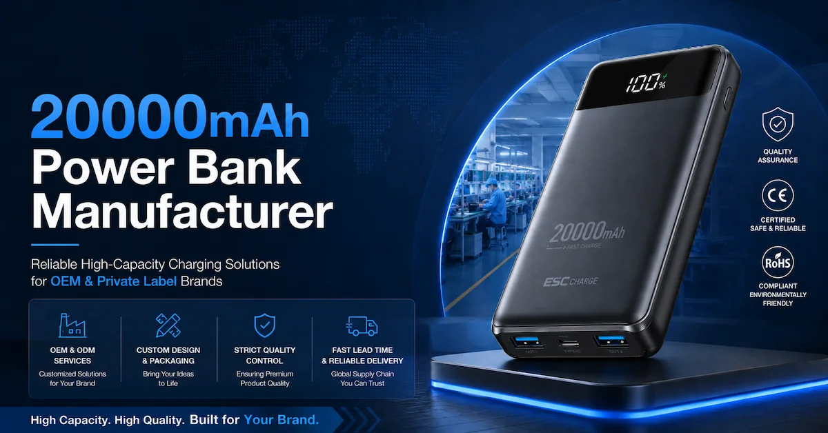 20000mAh Power Bank Manufacturer: How to Source Reliable High-Capacity Portable Chargers