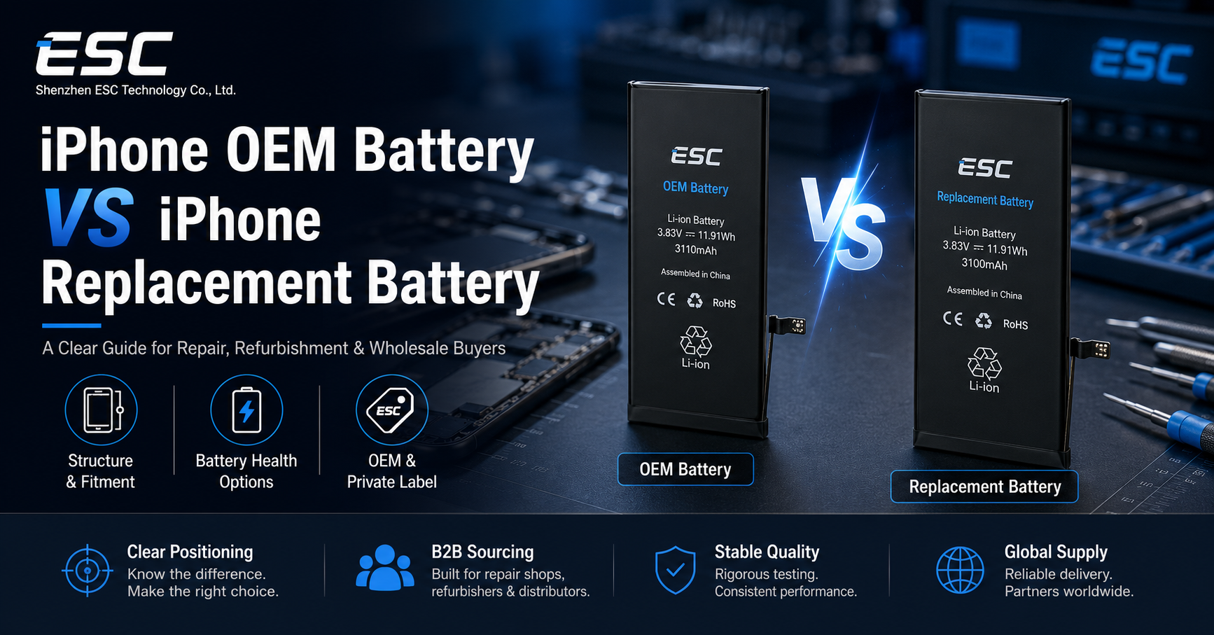 iPhone OEM Battery vs iPhone Replacement Battery: What Repair Buyers Should Know