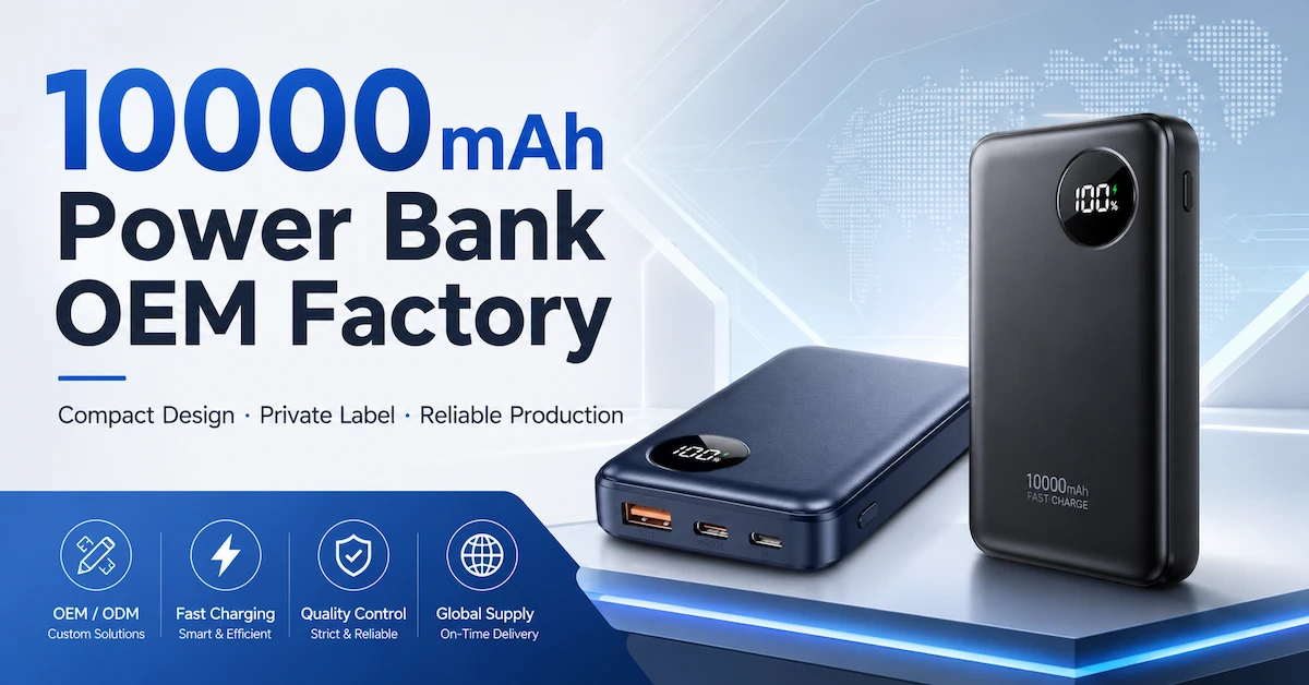 Batería externa de 10000 mAh, fabricante OEM