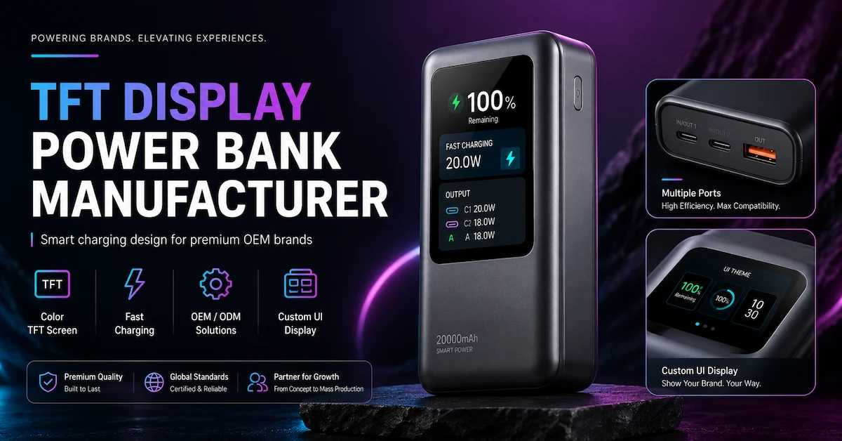 TFT Display Power Bank Manufacturer: How to Develop Smart Charging Products for Modern Brands
