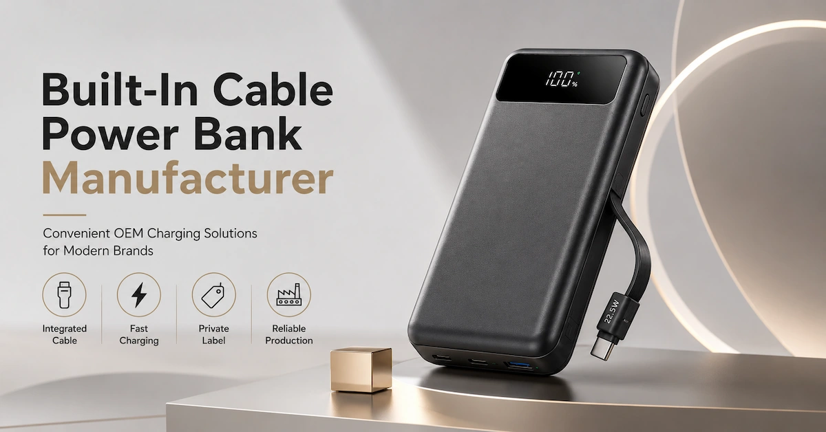 Built-In Cable Power Bank Manufacturer: A Practical OEM Sourcing Guide for Portable Charging Brands
