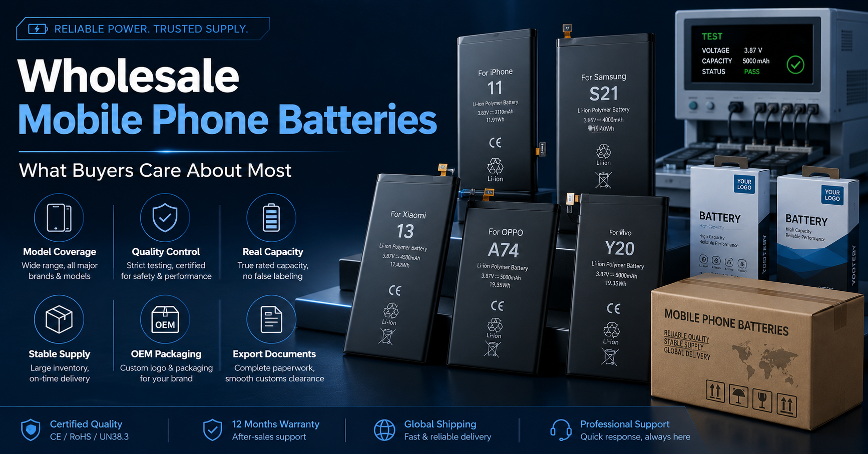 wholesale mobile phone batteries supplier