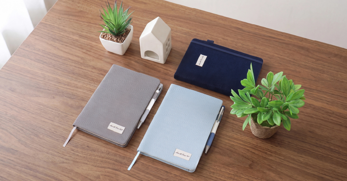 Premium A5 Hardcover Notebook with Corduroy Cover & Embroidered Logo