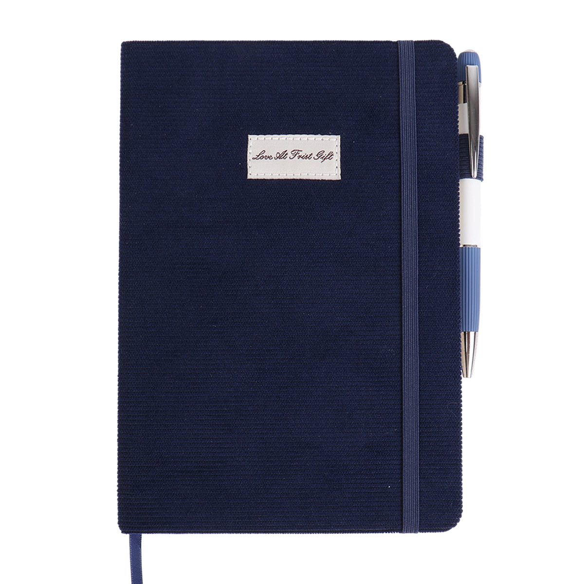 TNB790-Corduroy Fabric A5 Hardcover Notebook with Embroidered Logo