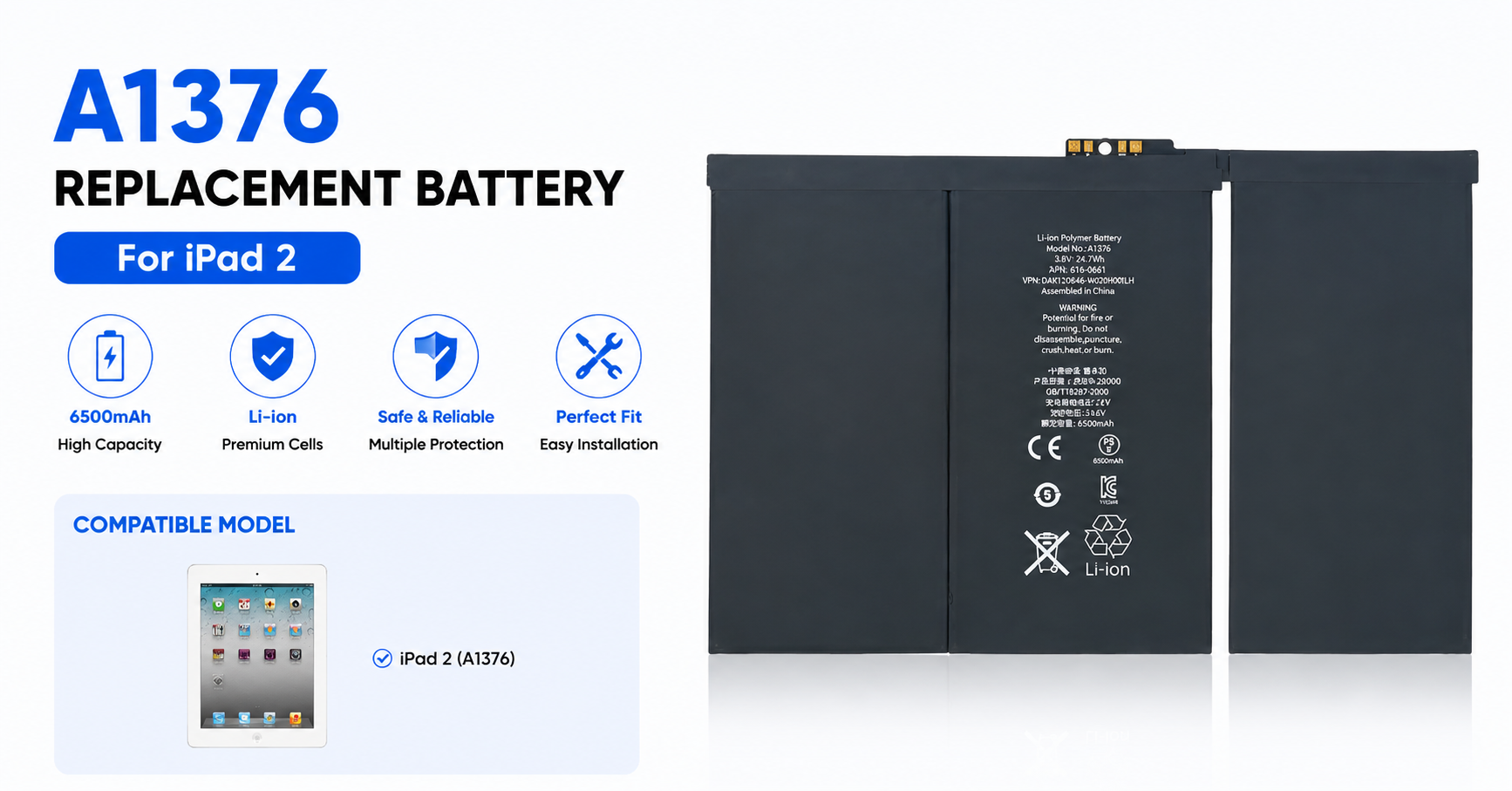 iPad 2 battery supplier