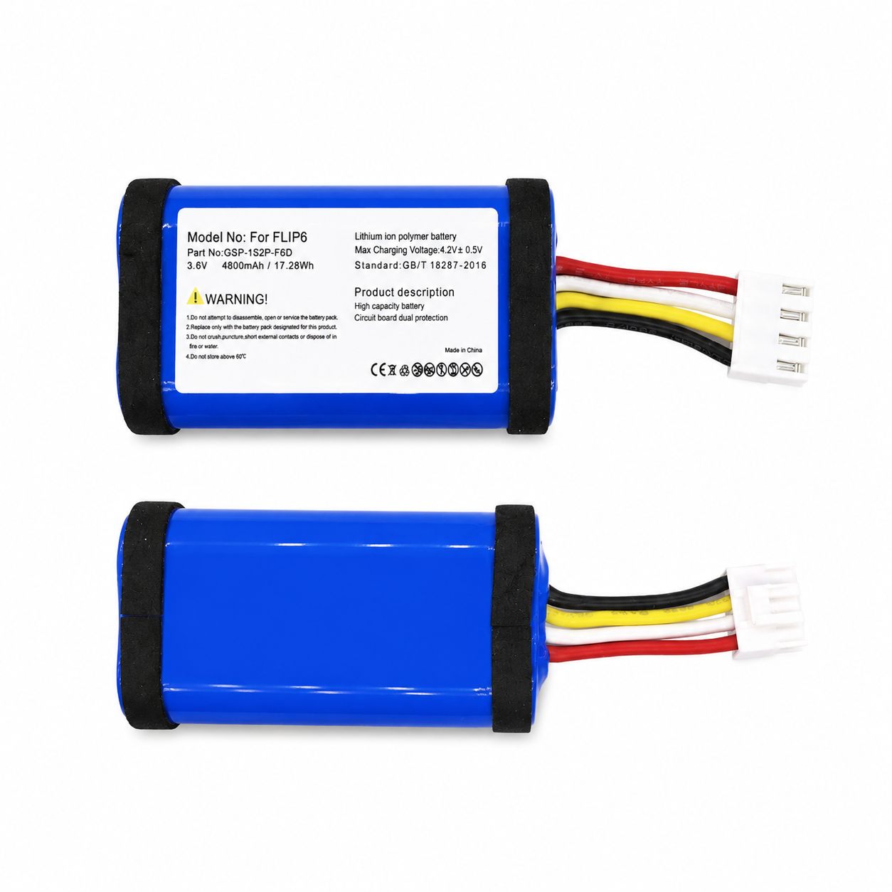 JBL Flip 6 Replacement Battery GSP-1S2P-F6D 4800mAh Li-ion Battery Supplier JBL Flip 6 Replacement Battery GSP-1S2P-F6D 4800mAh Li-ion Battery Supplier