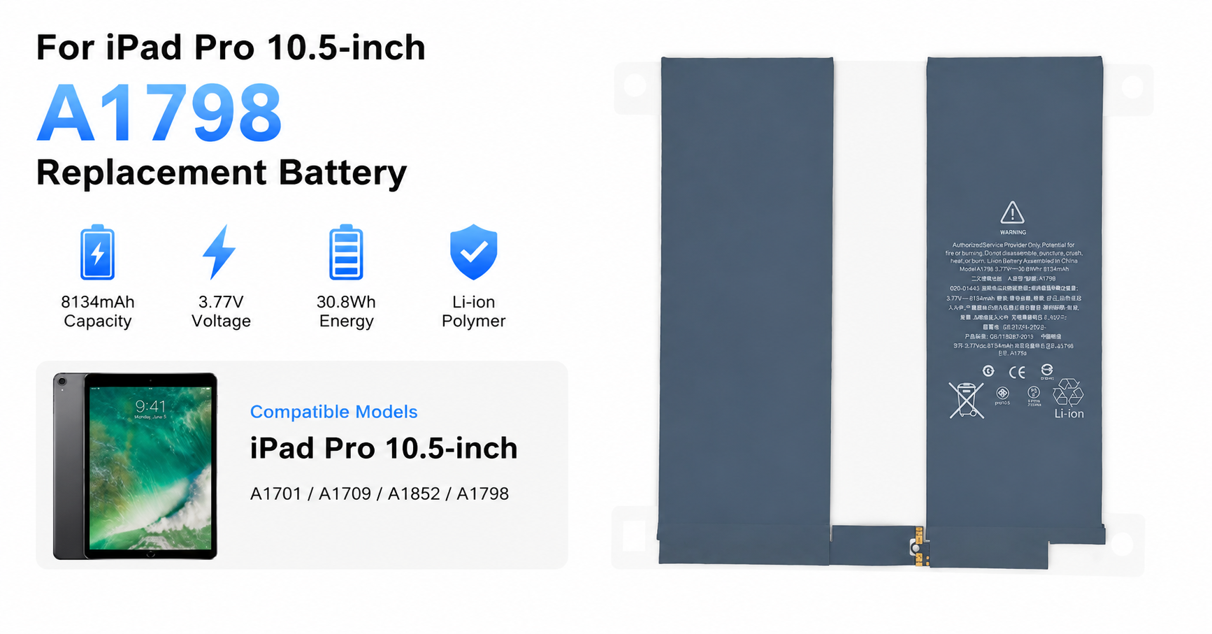iPad Pro 10.5 battery supplier