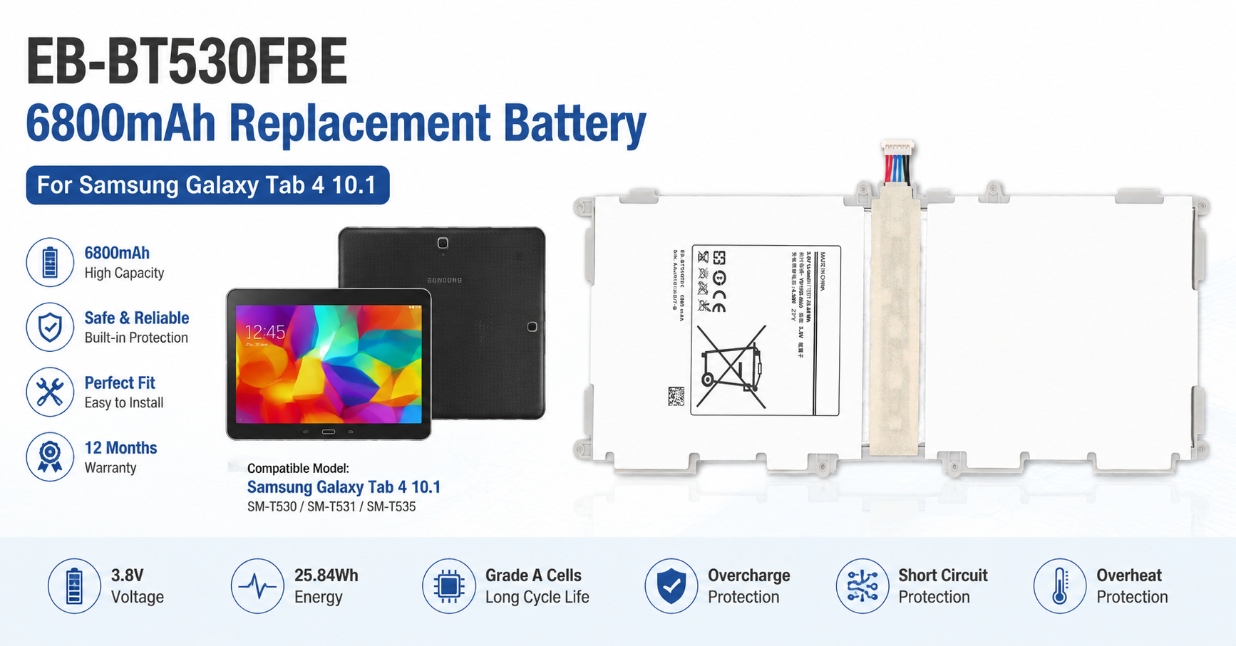 Samsung T530 battery supplier