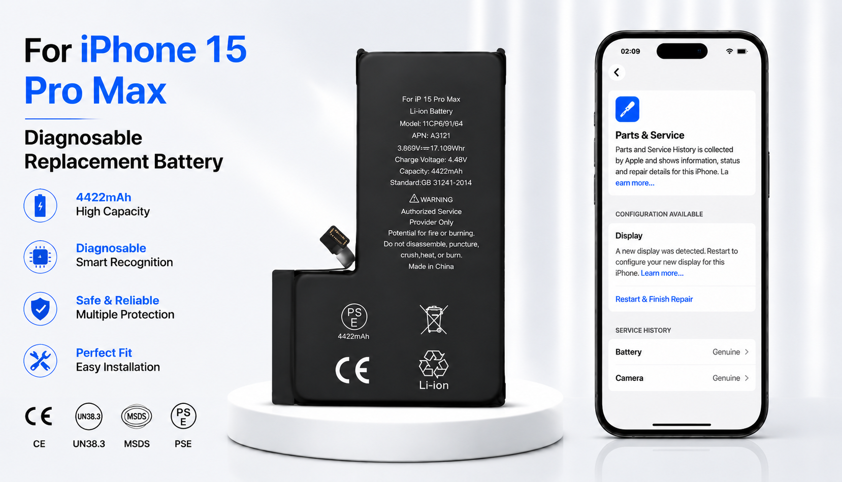 iPhone 15 Pro Max replacement battery