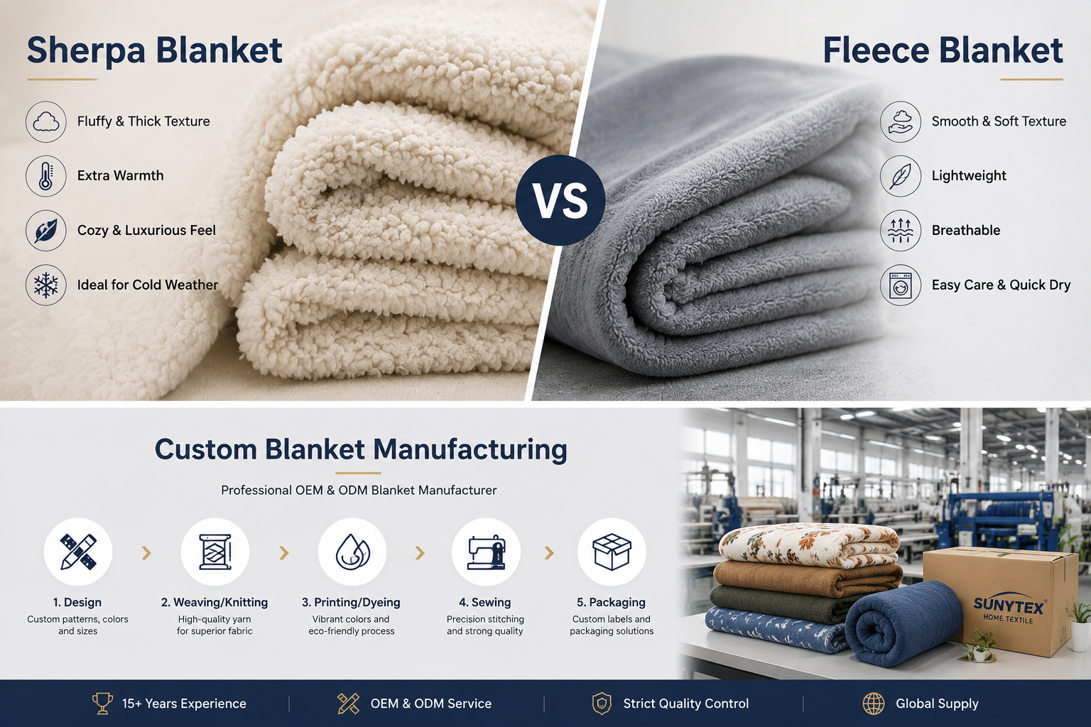 sherpa blanket vs fleece blanket comparison