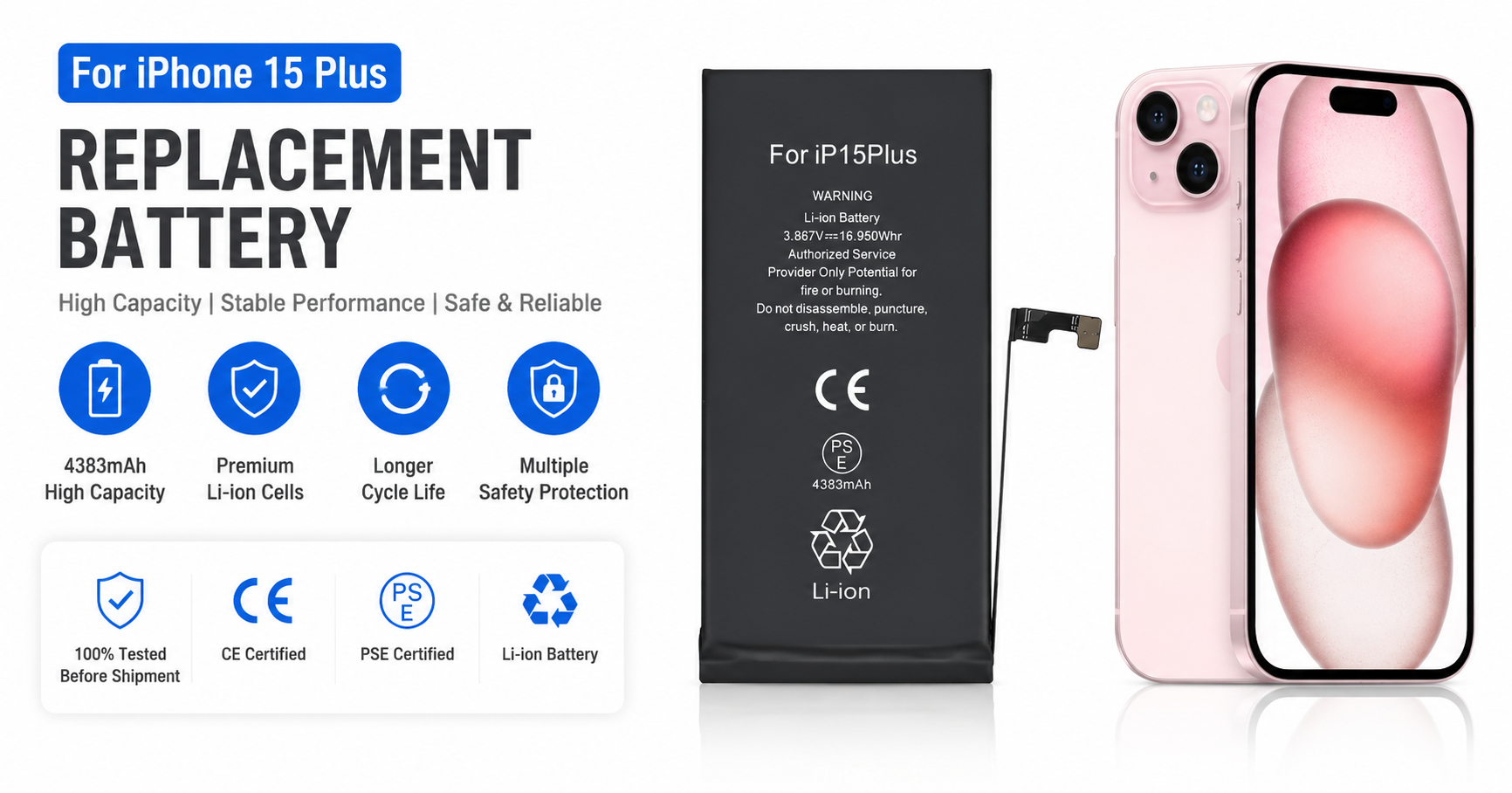 iPhone 15 Plus replacement battery
