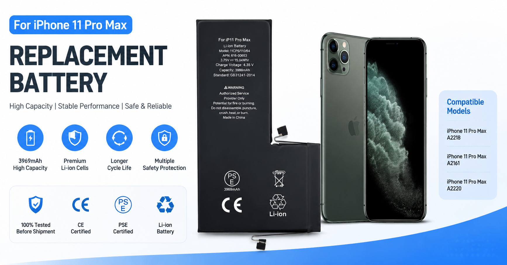 iPhone 11 Pro Max replacement battery