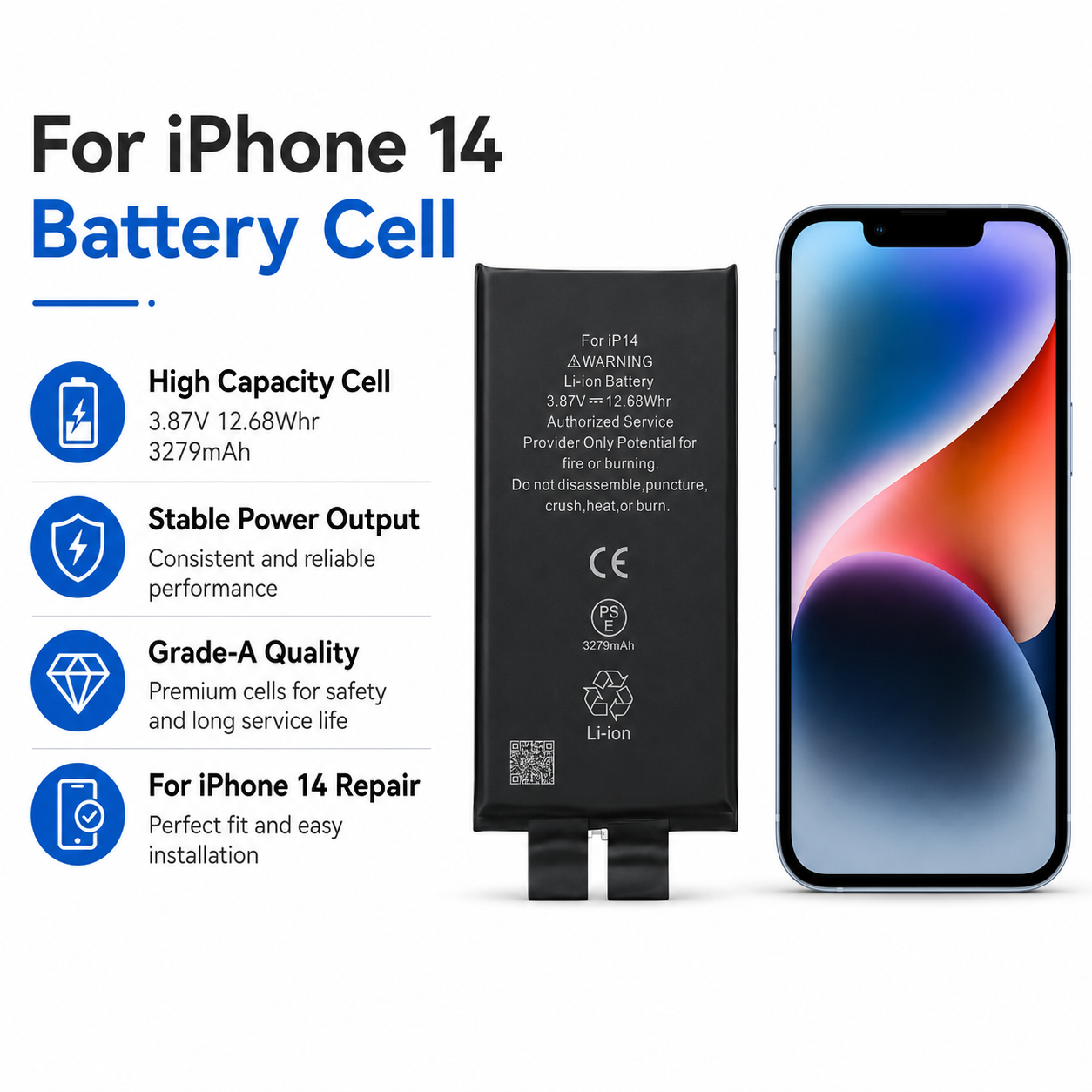 iPhone 14 Battery Cell Replacement for Professional Repair and Wholesale Supply iPhone 14 Battery Cell Replacement for Professional Repair and Wholesale Supply