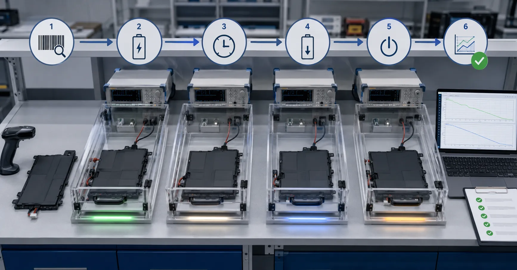 laptop battery capacity testing workflow