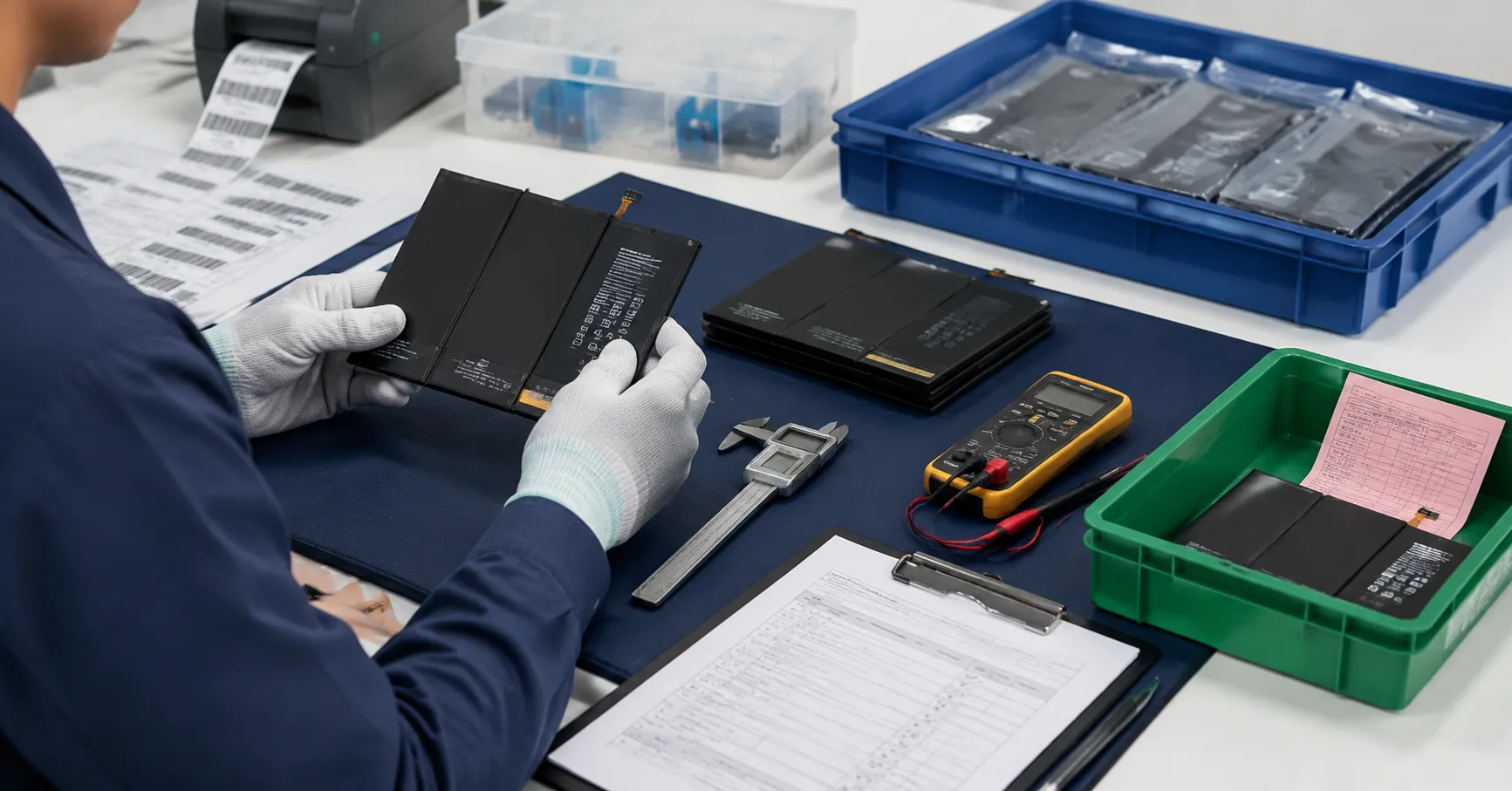 tablet battery incoming inspection workstation