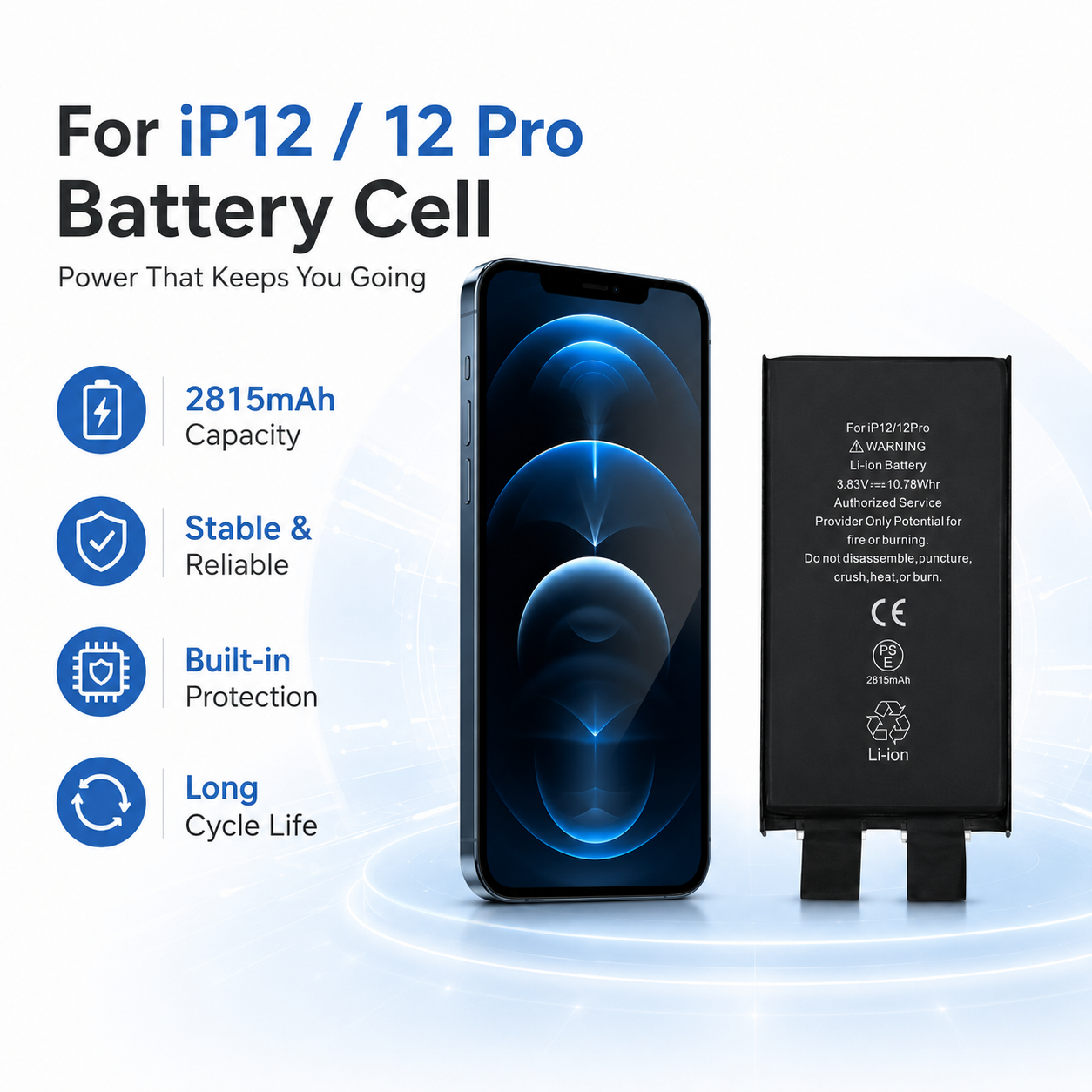 iPhone 12/12 Pro Battery Cell 2815mAh Without Flex iPhone 12/12 Pro Battery Cell 2815mAh Without Flex