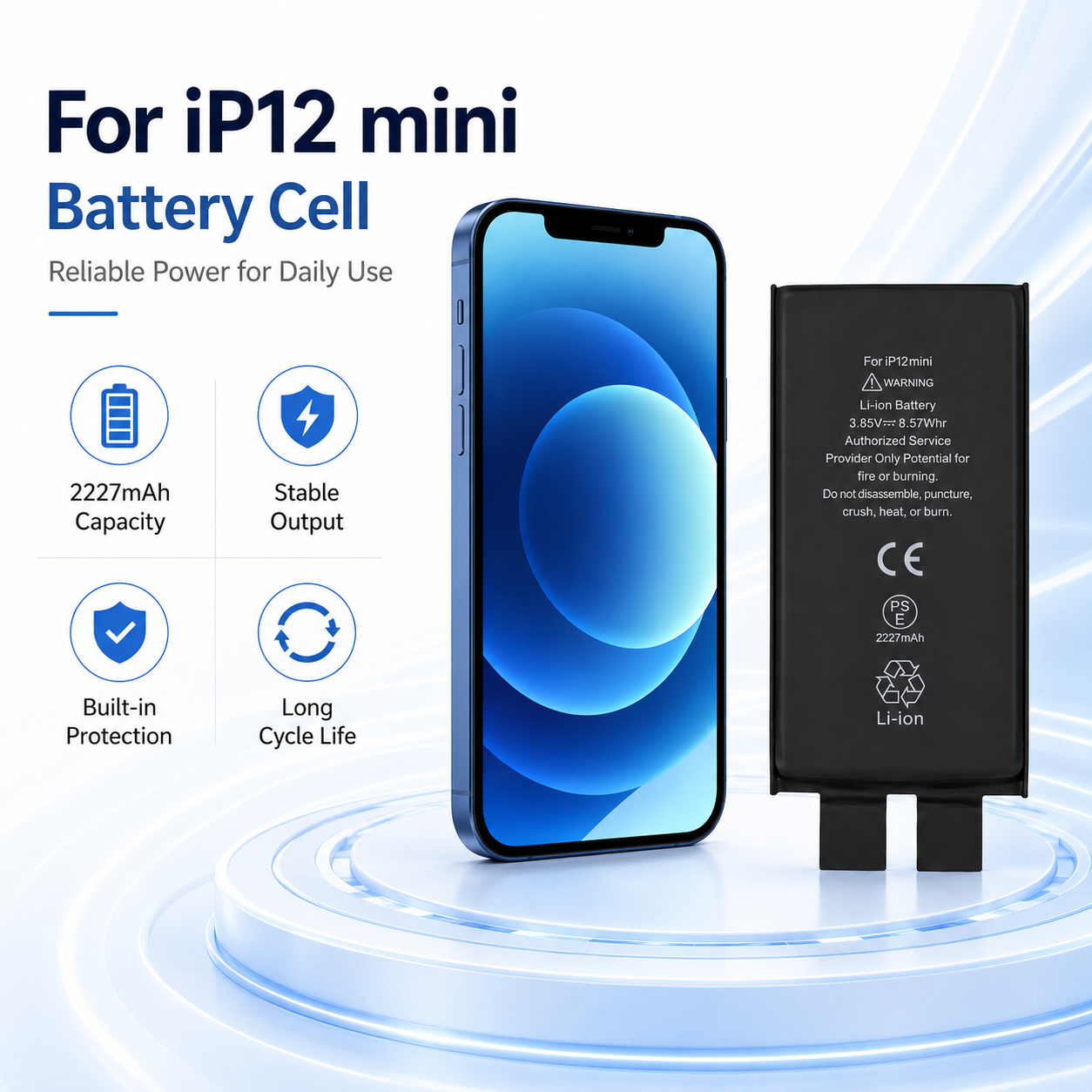 iPhone 12 Mini Battery Cell 2227mAh Without Flex iPhone 12 Mini Battery Cell 2227mAh Without Flex