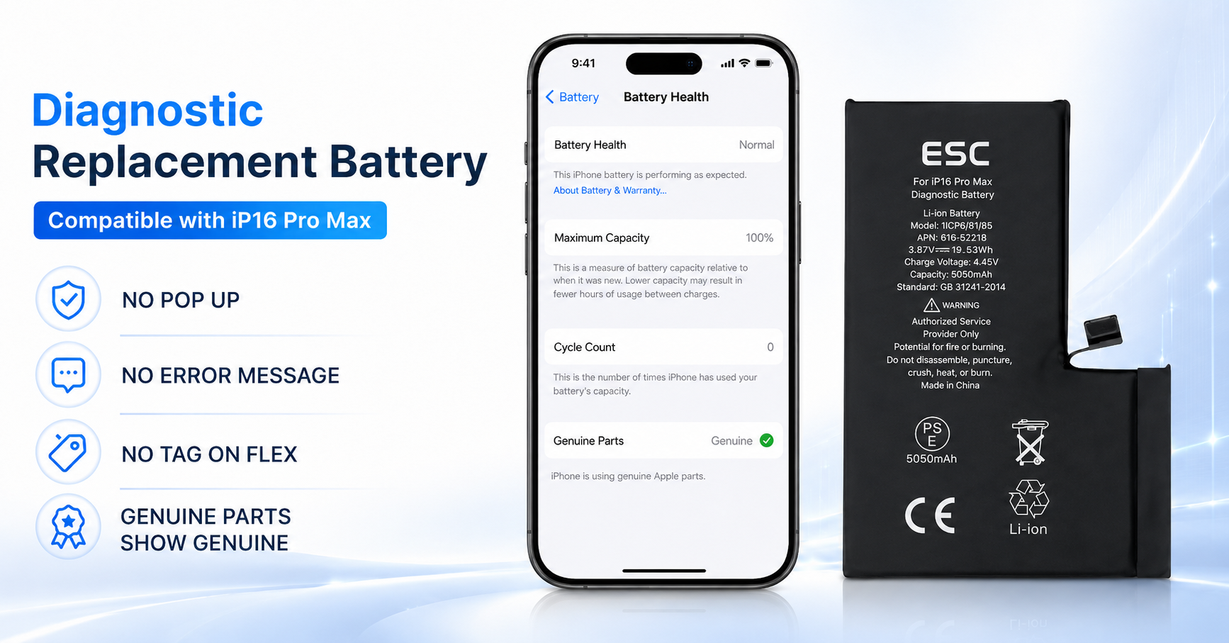 iPhone 16 Pro Max diagnostic battery