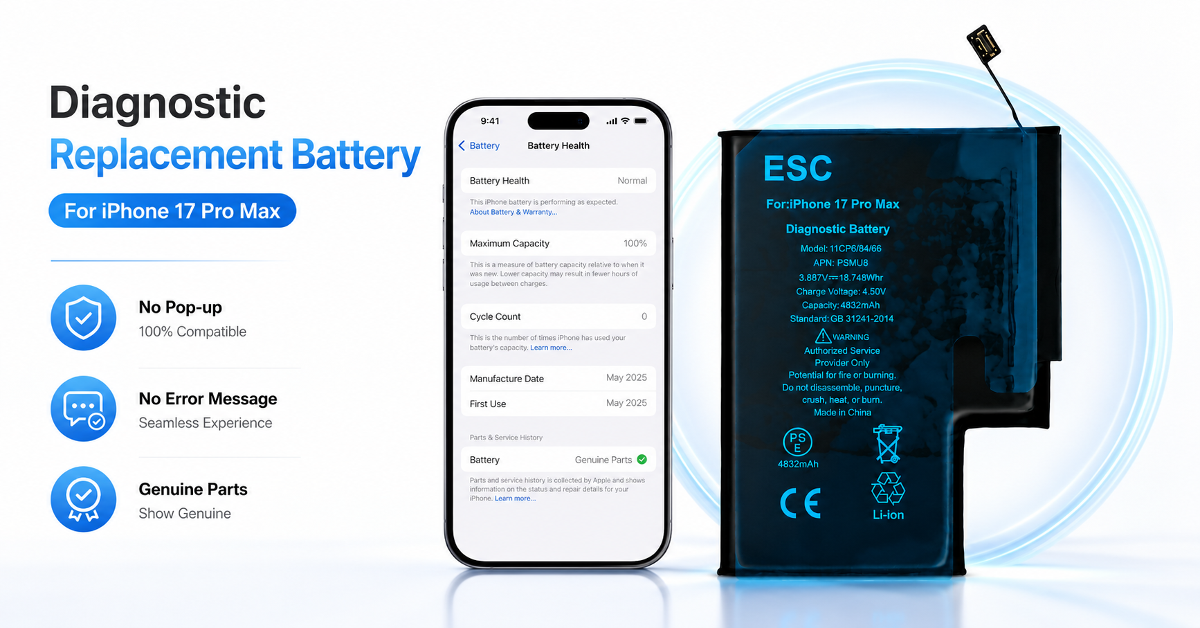 iPhone 17 Pro Max diagnostic battery