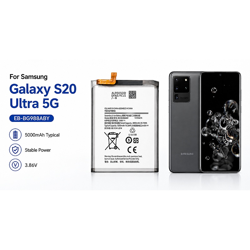 Samsung Galaxy S20 Ultra 5G Battery EB-BG988ABY 5000mAh Samsung Galaxy S20 Ultra 5G Battery EB-BG988ABY 5000mAh