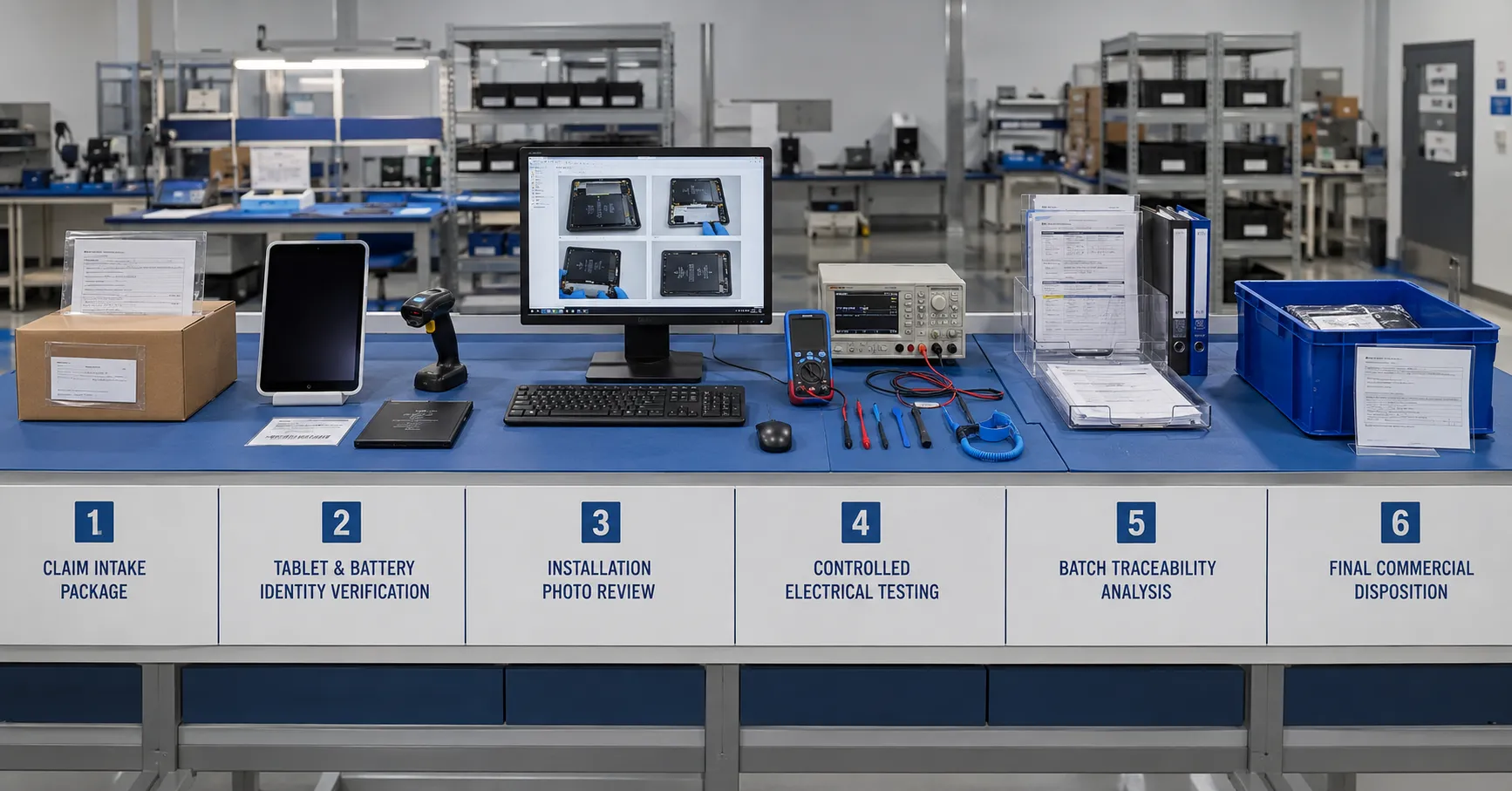 tablet battery claim evidence workflow